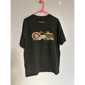 Las Vegas Graphic T-Shirt Mens Black Casino Roulette Cards Souvenir Tee